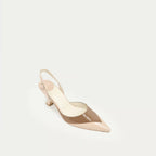 HUHUA Visconti leather slingback pumps 3/4 view Camel