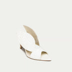 HUHUA BUTTERFLY handcrafted leather pumps 3/4 view Ivory