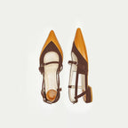 HUHUA Nora leather pumps top view Tan