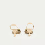 HUHUA Visconti leather slingback pumps back view Camel
