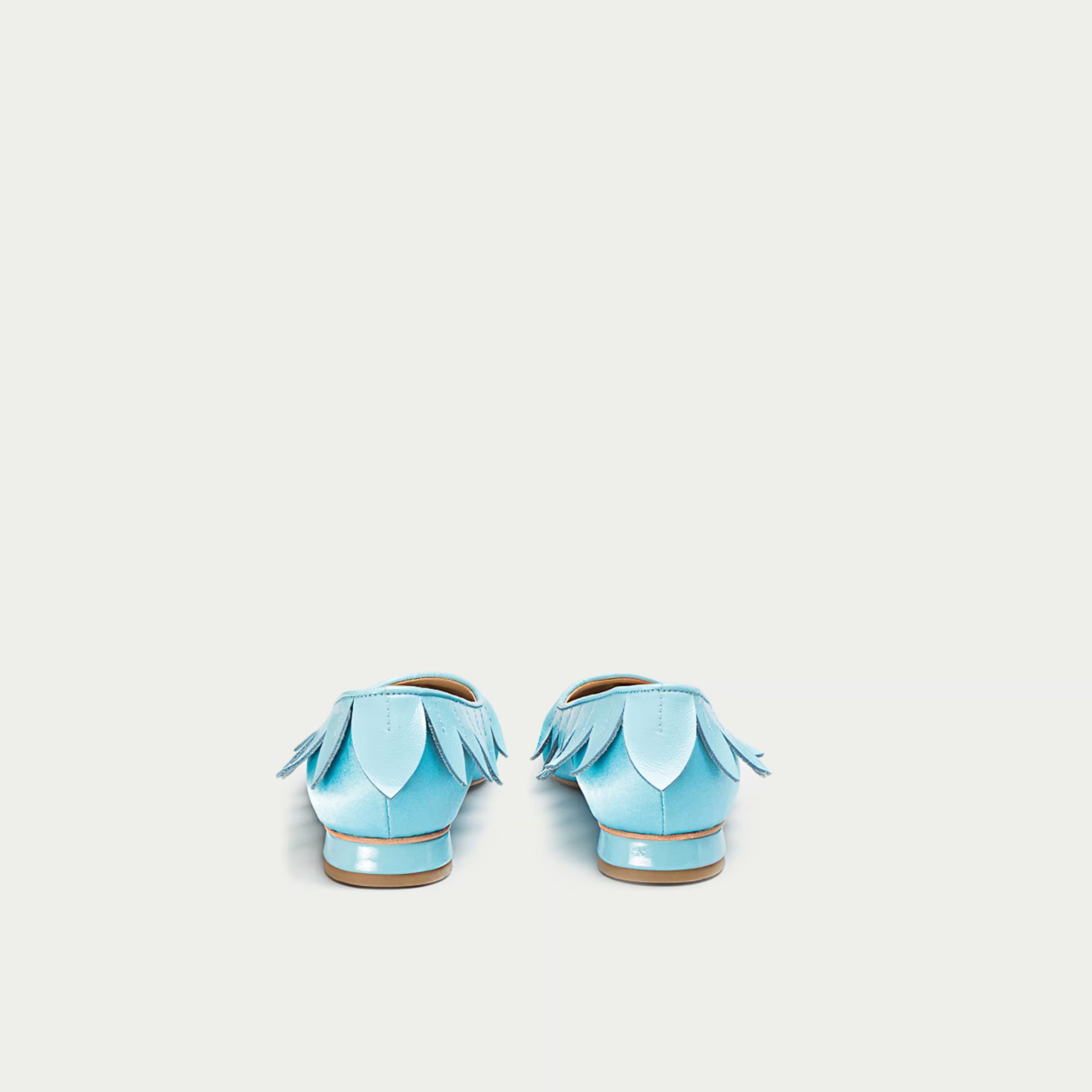 HUHUA MIMI HANDCRAFTED LEATHER FLATS BACK VIEW SKY