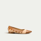 HUHUA MIMI HANDCRAFTED LEATHER FLATS SIDE VIEW TAN