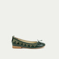 HUHUA ELEN handcrafted women's leather pumps side view Sage