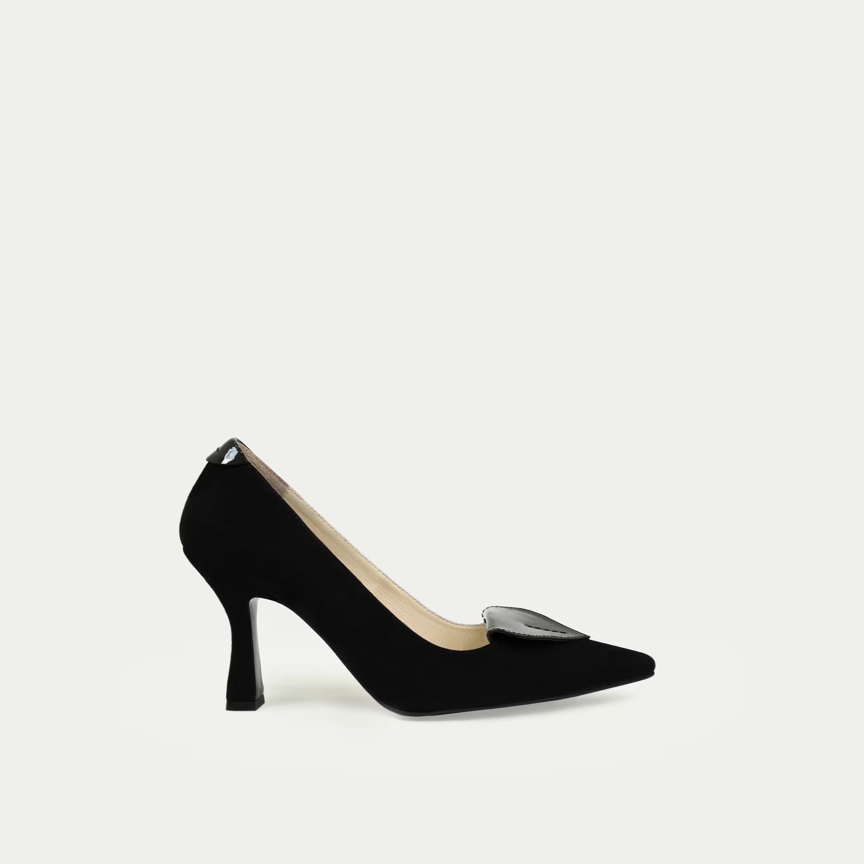 HUHUA ROUGE handcrafted women's leather pumps side view Onyx