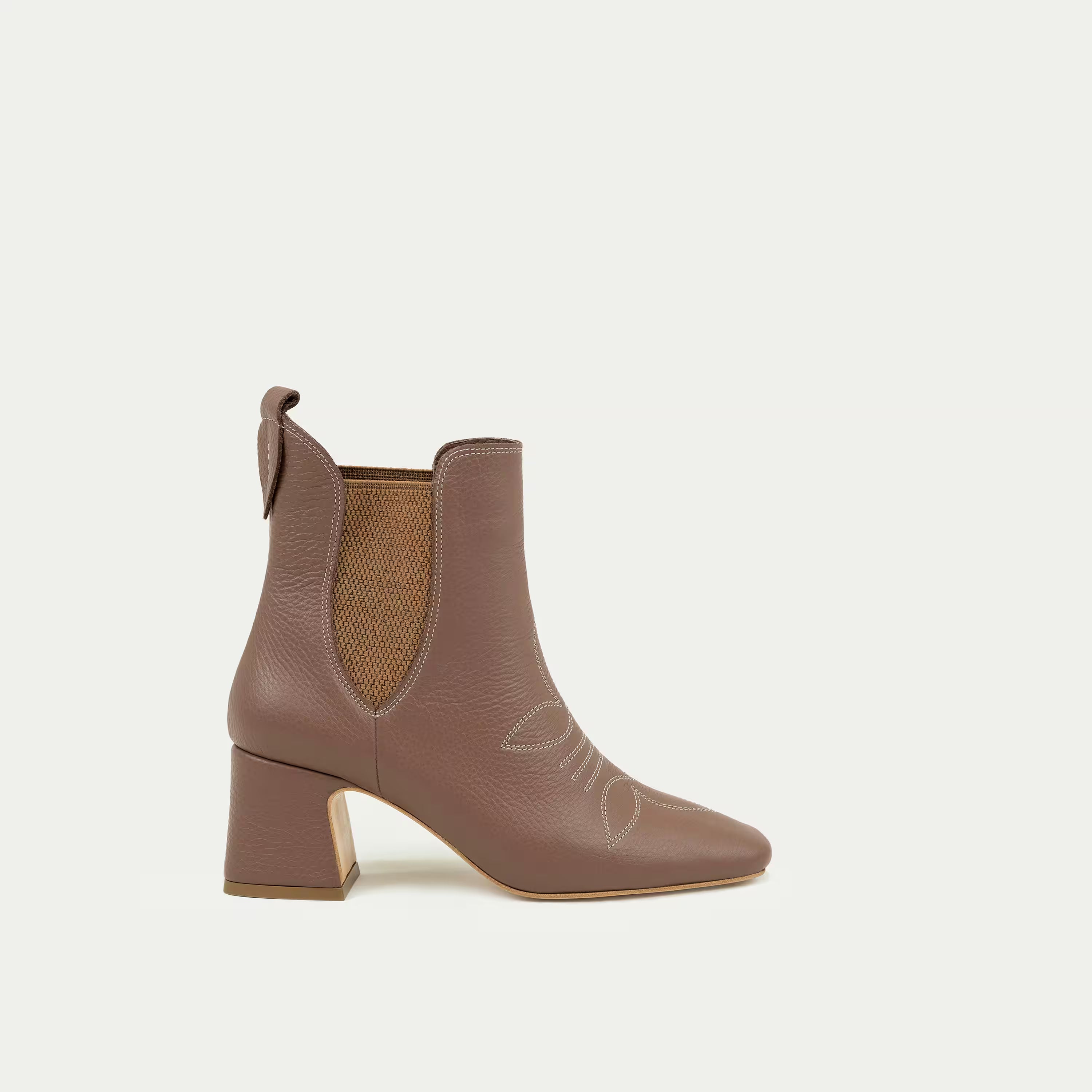 HUHUA Siena women's leather pumps side view Mocha