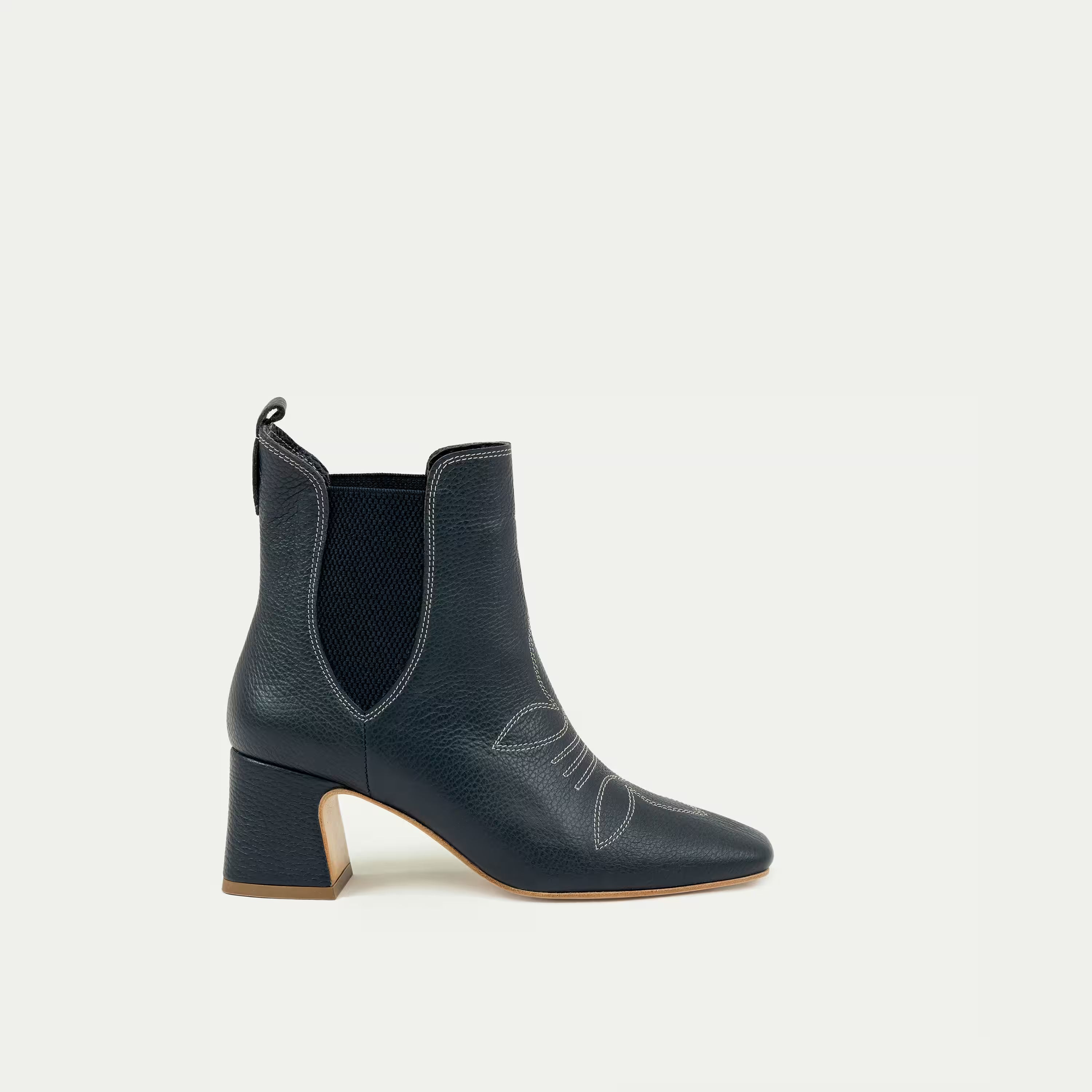 HUHUA Siena women's leather pumps side view Charcoal