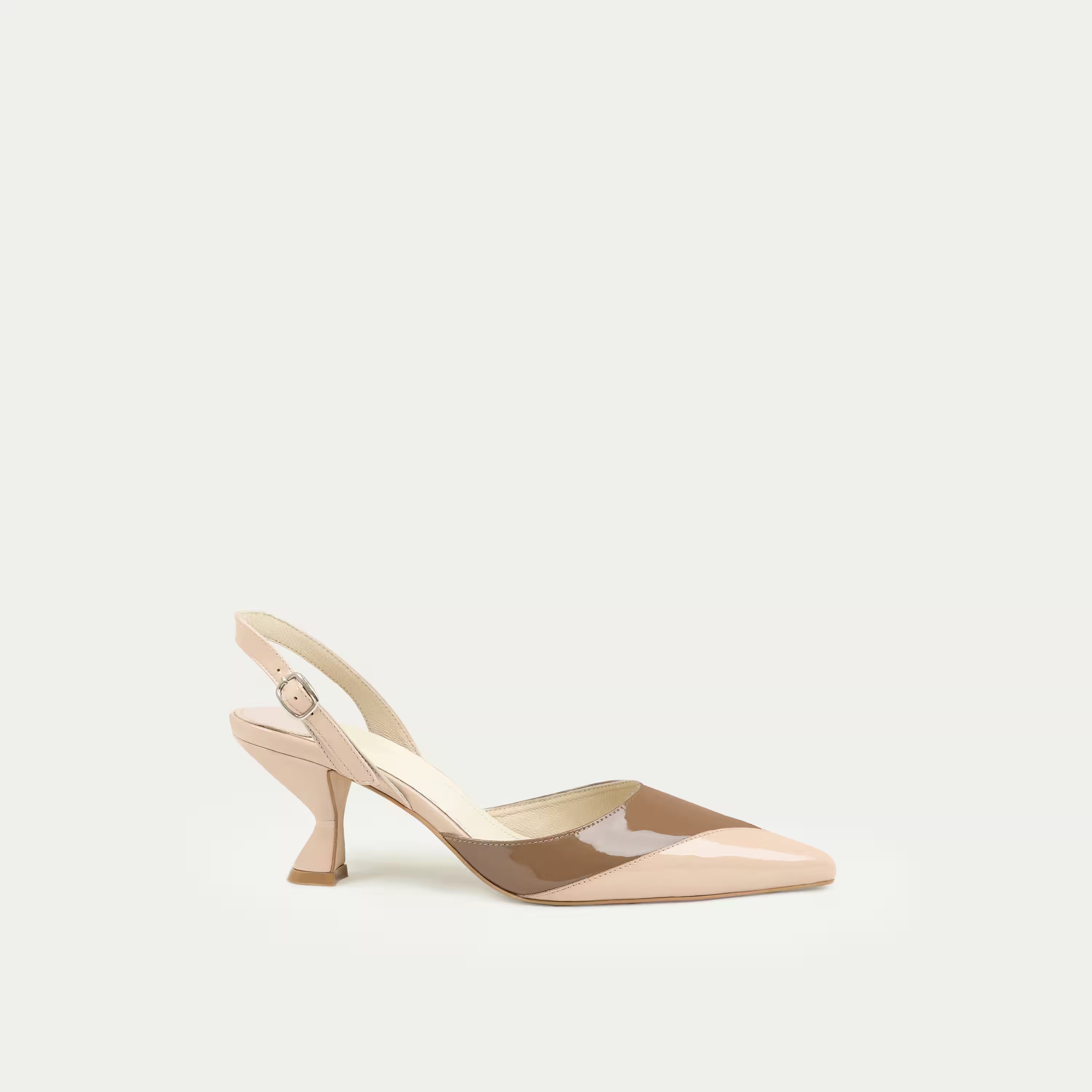 HUHUA Visconti leather slingback pumps front view Camel