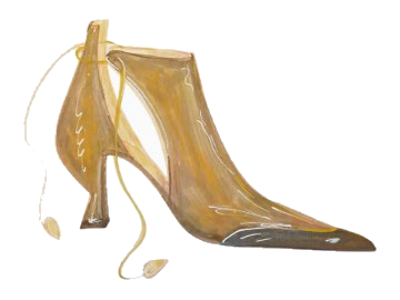 Sketch of an ankle boot in gold